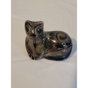 Vintage TONALA Pottery Cat Folk Art Figurine Sculpture
